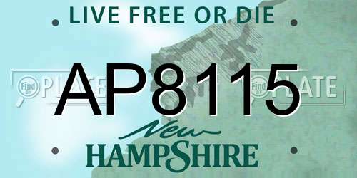 AP8115 New Hampshire License Plate