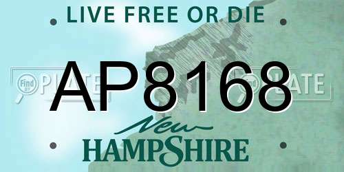 AP8168 New Hampshire License Plate