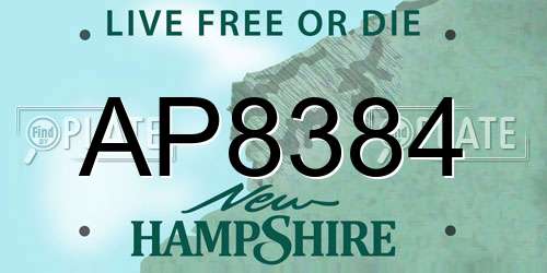 AP8384 New Hampshire License Plate