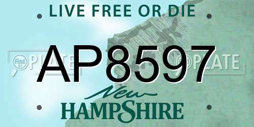 AP8597 New Hampshire License Plate