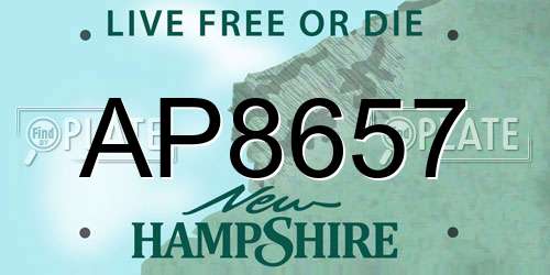 AP8657 New Hampshire License Plate