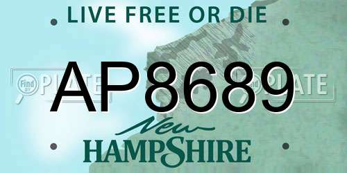 AP8689 New Hampshire License Plate
