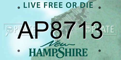 AP8713 New Hampshire License Plate