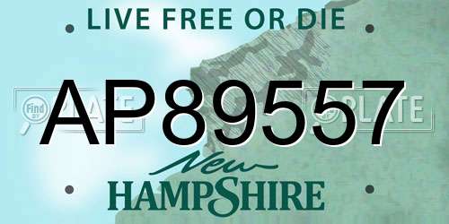 AP89557 New Hampshire License Plate