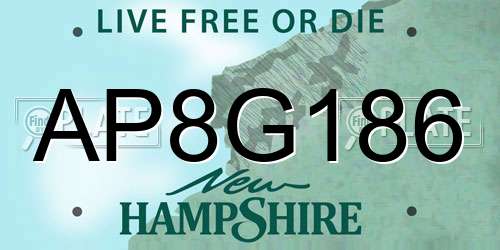 AP8G186 New Hampshire License Plate