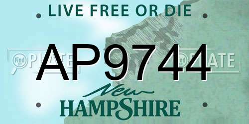 AP9744 New Hampshire License Plate
