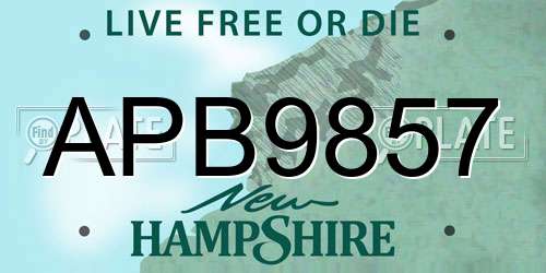 APB9857 New Hampshire License Plate