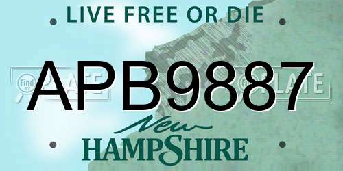 APB9887 New Hampshire License Plate