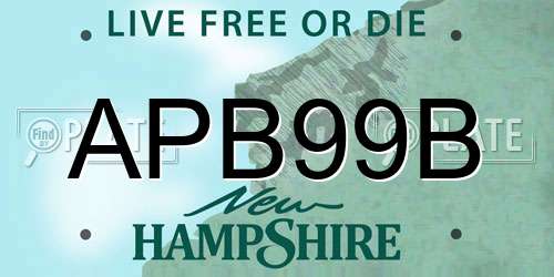APB99B New Hampshire License Plate