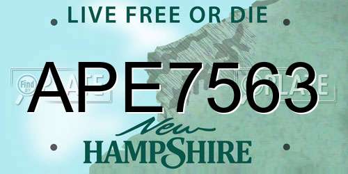 APE7563 New Hampshire License Plate
