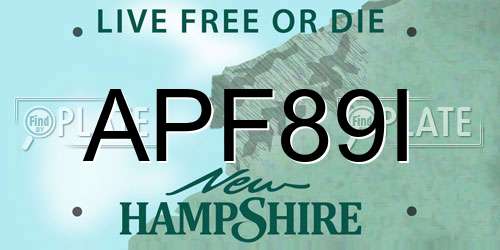 APF89I New Hampshire License Plate