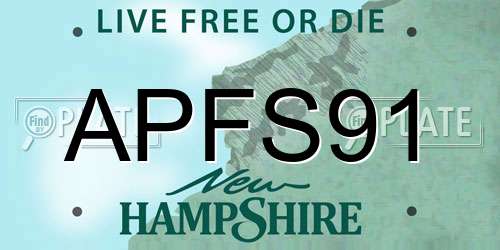 APFS91 New Hampshire License Plate