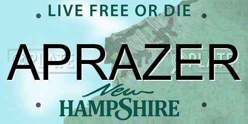 APRAZER New Hampshire License Plate