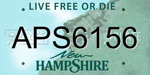 APS6156 New Hampshire License Plate