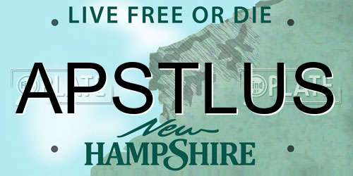 APSTLUS New Hampshire License Plate