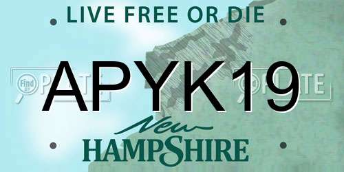 APYK19 New Hampshire License Plate