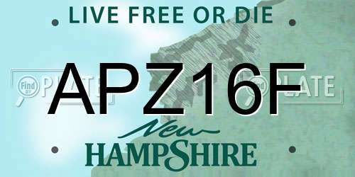 APZ16F New Hampshire License Plate