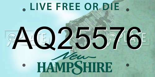 AQ25576 New Hampshire License Plate