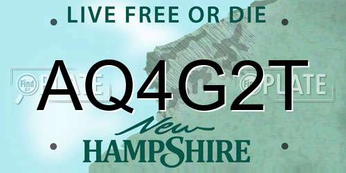 AQ4G2T New Hampshire License Plate