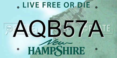 AQB57A New Hampshire License Plate