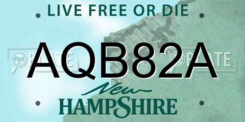 AQB82A New Hampshire License Plate
