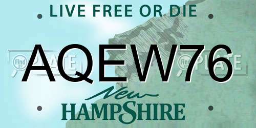 AQEW76 New Hampshire License Plate