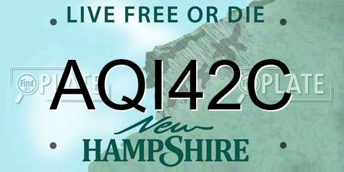 AQI42C New Hampshire License Plate