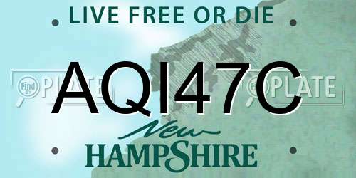 AQI47C New Hampshire License Plate