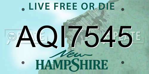 AQI7545 New Hampshire License Plate