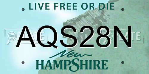 AQS28N New Hampshire License Plate