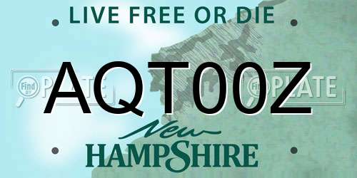 AQT00Z New Hampshire License Plate