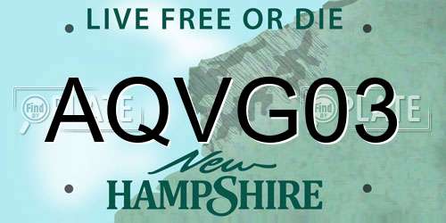 AQVG03 New Hampshire License Plate