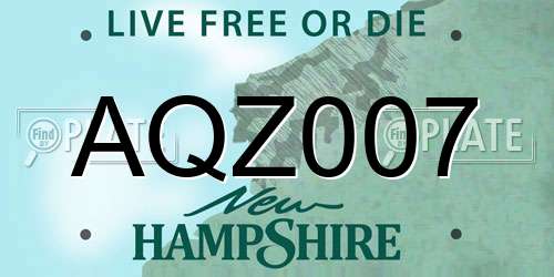 AQZ007 New Hampshire License Plate