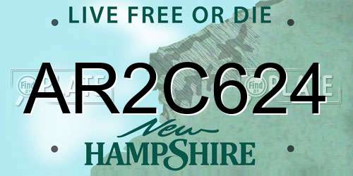 AR2C624 New Hampshire License Plate