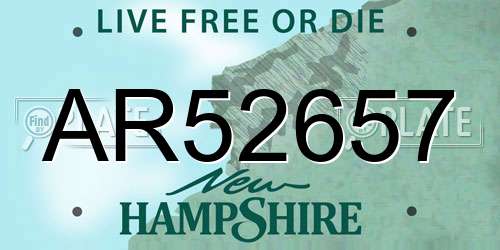 AR52657 New Hampshire License Plate