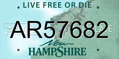 AR57682 New Hampshire License Plate