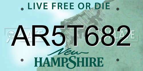 AR5T682 New Hampshire License Plate