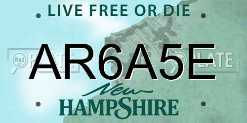 AR6A5E New Hampshire License Plate