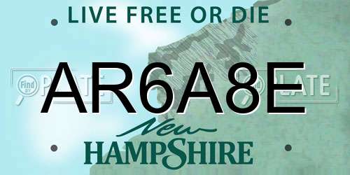 AR6A8E New Hampshire License Plate