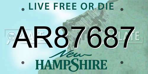 AR87687 New Hampshire License Plate