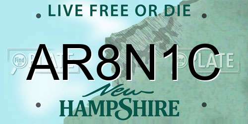 AR8N1C New Hampshire License Plate