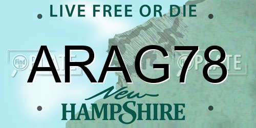 ARAG78 New Hampshire License Plate