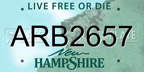 ARB2657 New Hampshire License Plate