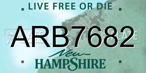 ARB7682 New Hampshire License Plate