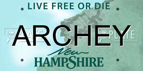 ARCHEY New Hampshire License Plate