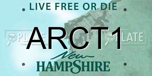 ARCT1 New Hampshire License Plate