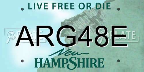 ARG48E New Hampshire License Plate
