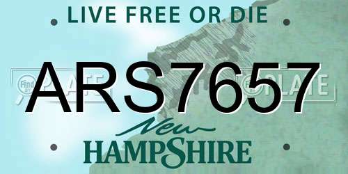 ARS7657 New Hampshire License Plate