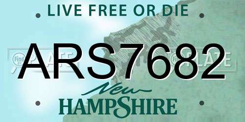 ARS7682 New Hampshire License Plate