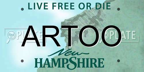 ARTOO New Hampshire License Plate